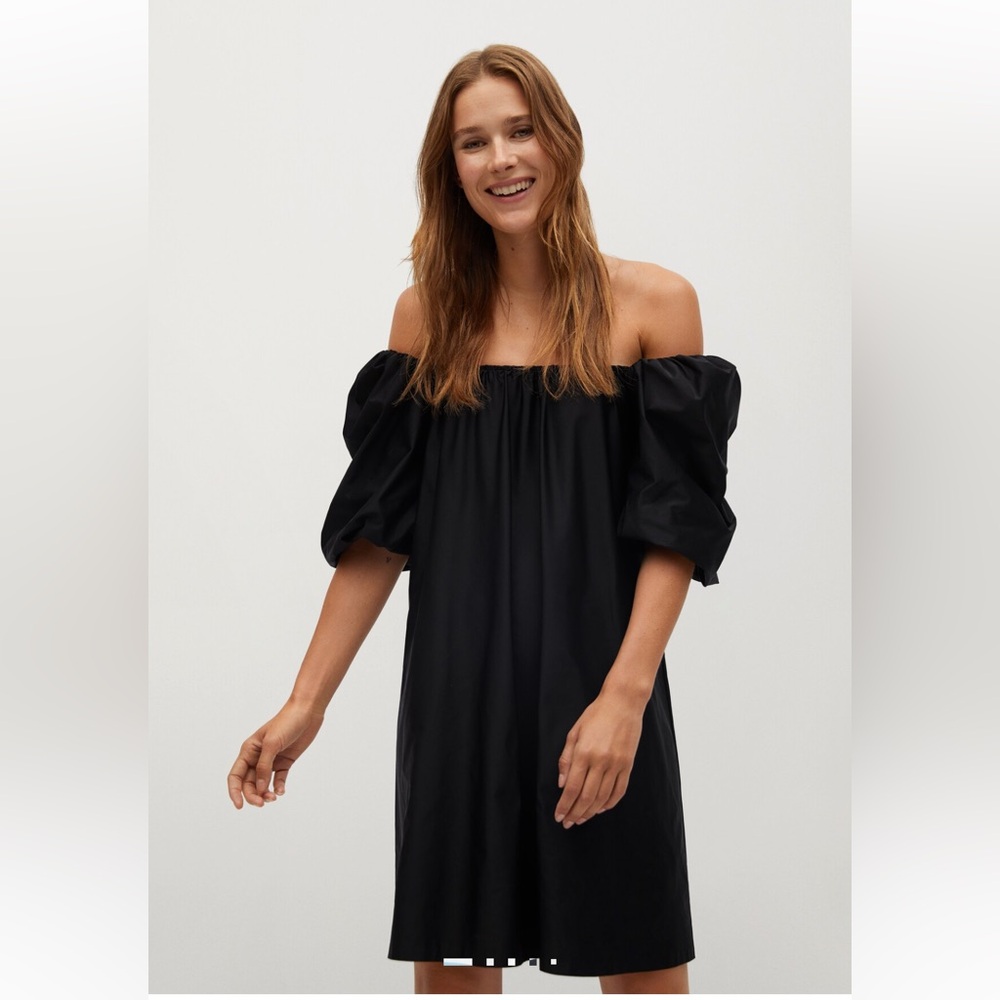 Mango Puffed Sleeve Dress